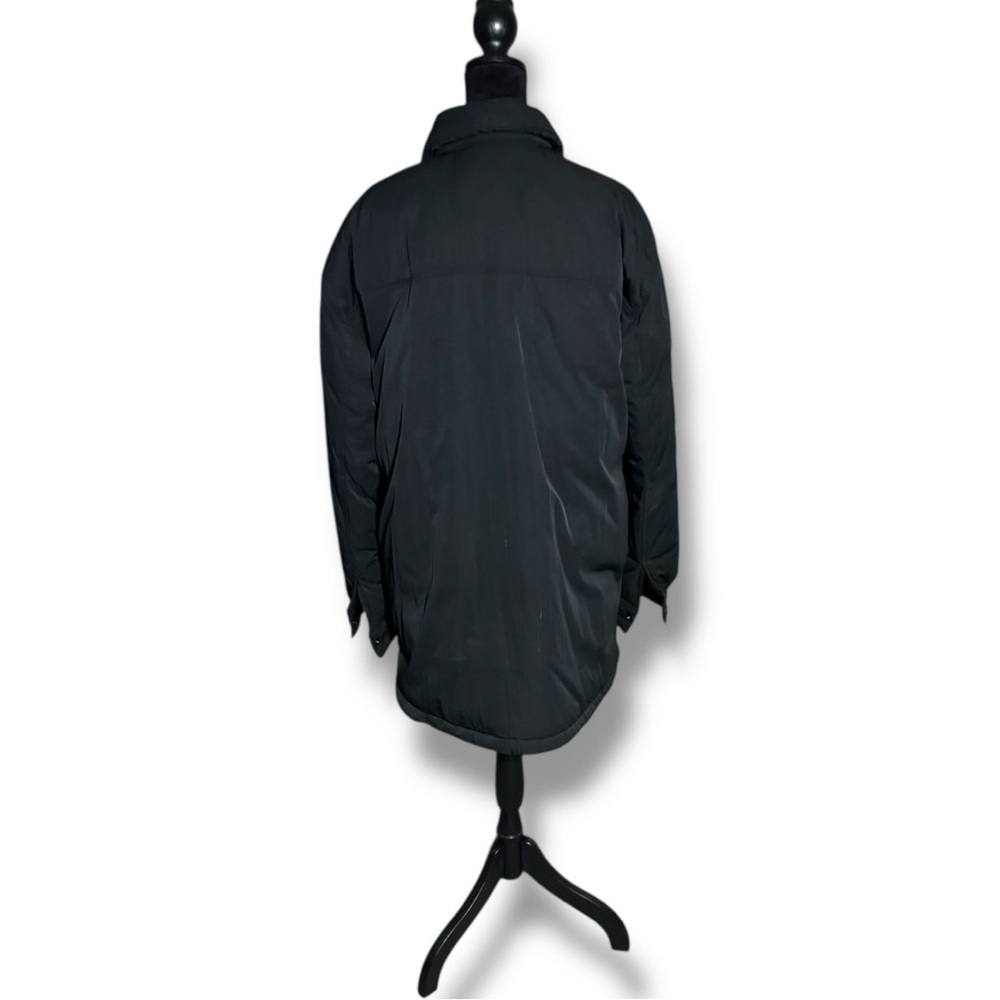 GAP Women's Charcoal Lightweight Button Down Hoodless Recycled Puffer Jacket - Picture 5 of 15